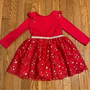 Toddler Girls Red Holiday Glitter Dress 3T Cat & Jack